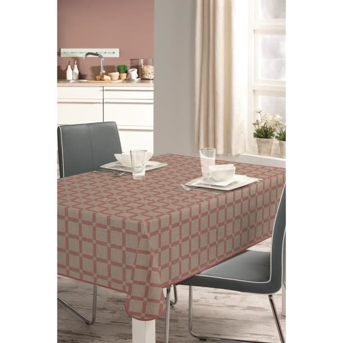Toile Ciree Modern Karo Marron 140x240cm Achat Vente Nappe De Table Soldes Cdiscount