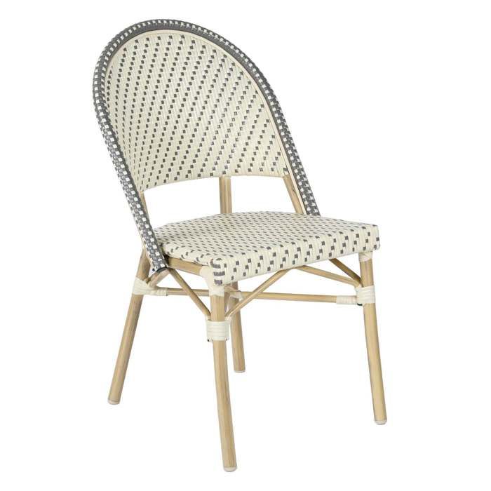 Chaise de terrasse bistrot parisien en aluminium et rotin gris Marais - Oviala Chaise de terrasse bistrot parisien en aluminium et rotin gris Marais - Oviala