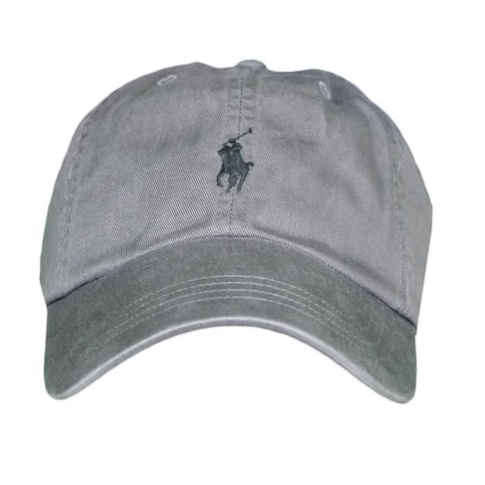 Casquette Ralph Lauren grise logo noir pour homme - Couleur: Gris