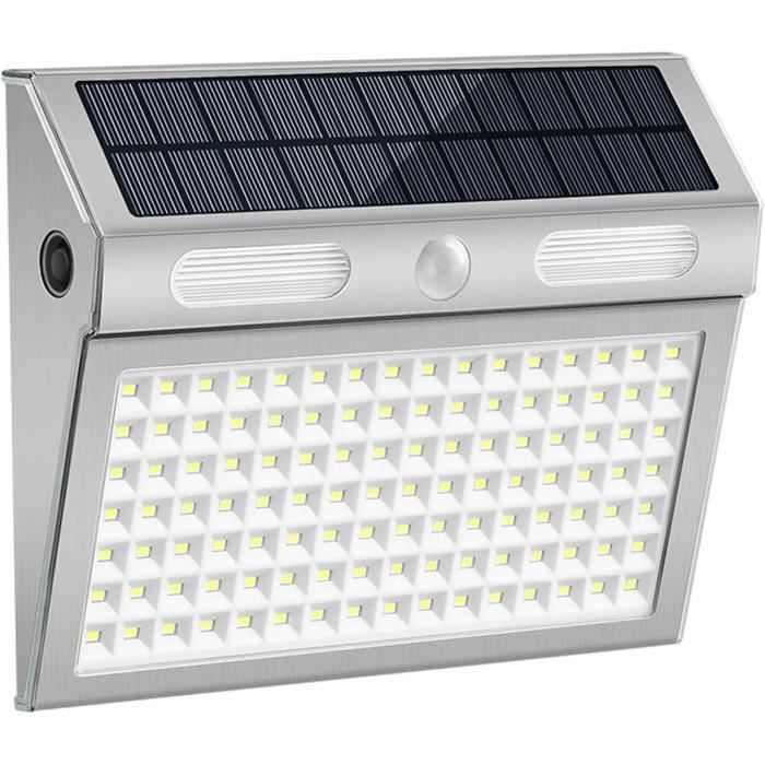 Lot 6 Lampes Solaires Extérieures Rétro LED IP65 - Applique Murale Sans Fil Blanc Chaud 3000K