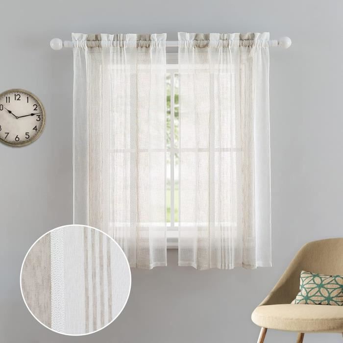 Rideaux À Panneaux Rideaux Courts Semi-Transparents Cuisine, Rideau ...