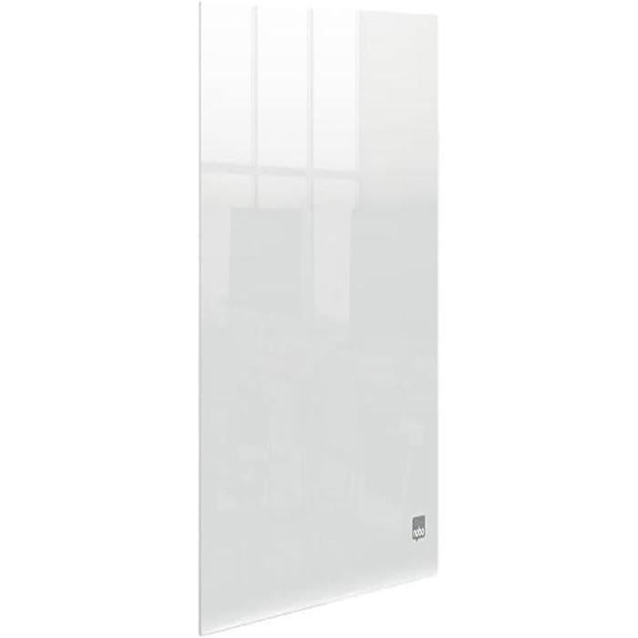 Mini Tableau Blanc Mémo Portable Nobo En Verre 458x154mm + Lot De 6 Marqueurs Effaçables