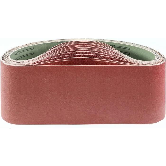 KONGMING Bande Abrasive 100 x 610 mm 15 pièces Oxyde d'Alm Bandes