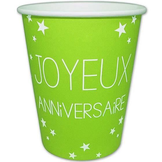 Gobelet Joyeux Anniversaire Vert X6 R Gb25cl Matiere Carton Cdiscount Maison Gobelet Joyeux Anniversaire Vert X6 R Gb25cl Matiere Carton Cdiscount Maison