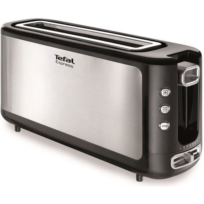 TEFAL Grille-pain Express 1 longue fente metal Toaster 7 niveaux de dorageTL365ETR