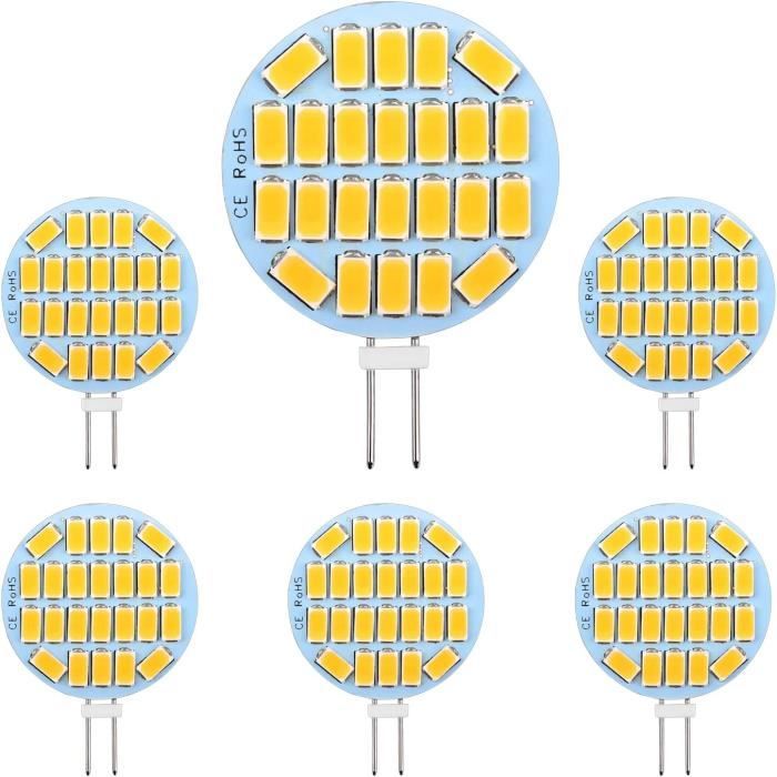 Ampoules LED G4 Blanc naturel 4000K AC-DC 12V 1.2W pour remplacer les