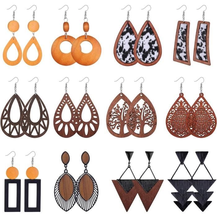 Lot De 12 Paires De Boucles D'oreilles à Clip Pour Enfants – Sans Perçage – Coffret Rangement – Formes Variées – Plastique Hypoallergénique