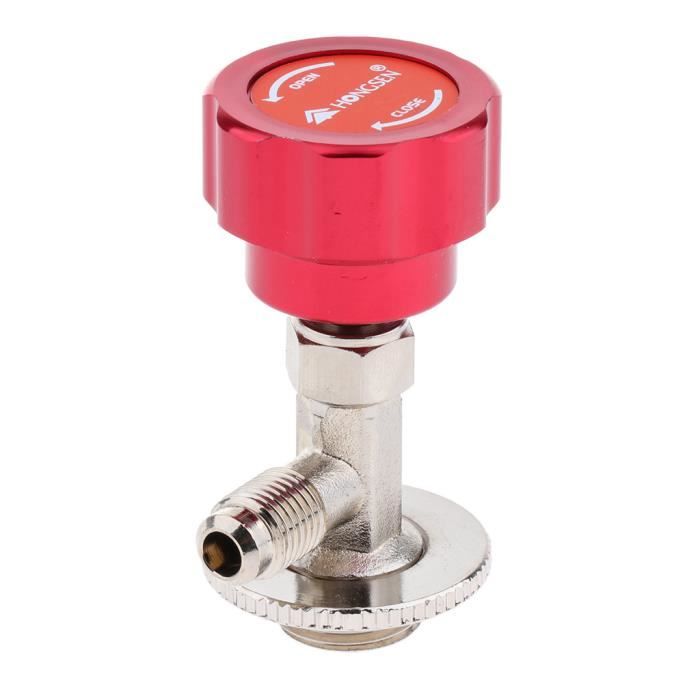 Vanne Auto-obturante R134A 1/4" - 1/2" En Acier Inoxydable – Ouvre-boîte Distributeur De Réfrigérant Avec Adaptateur Réservoir Pour Recharge Climatisation Auto