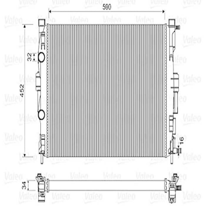 Radiateur de moteur - VALEO - 732946 - RAD MOT RENAULT Megane II Scenic II