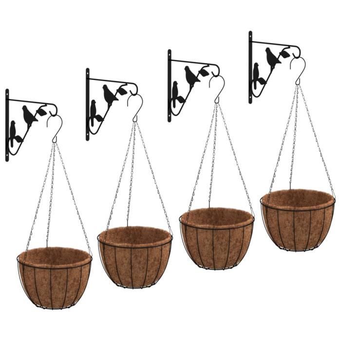 Supports De Suspension Métal – Lot De 2 Pour Paniers, Lanternes, Pots De Fleurs | Déco Intérieur/extérieur Rétro - 3