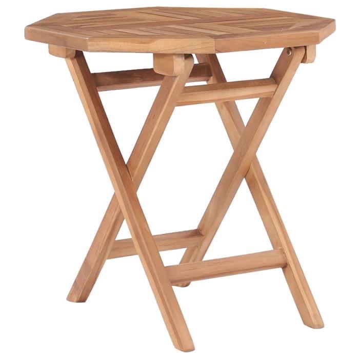 vidaXL Table pliable de jardin 45x45 cm Bois de teck - vue 4