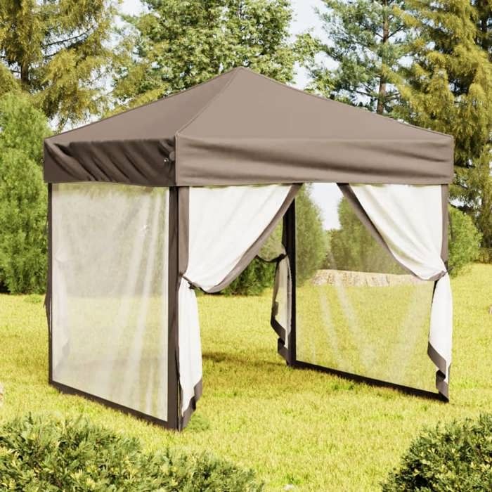 vidaXL Tente de Réception Pliable avec Parois Belvédère de Camping Pavillon dExtérieur Tonnelle de Jardin Chapiteau Patio 93512