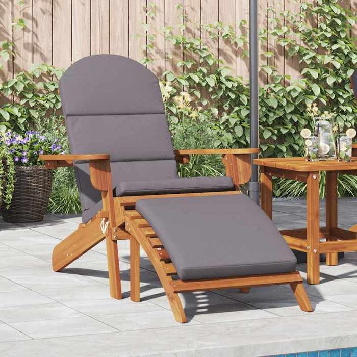 vidaXL Chaise Adirondack et repose pieds Acacia massif - vue 2