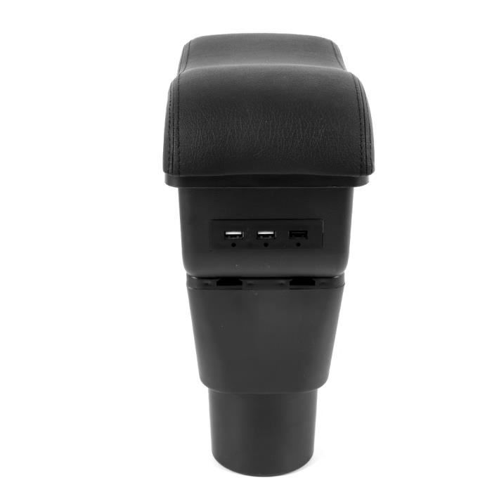 Boîte D'accoudoir Pour Peugeot 107 - Rangement Console Centrale, Cuir PU/ABS, Style A3 Blanc Sans USB