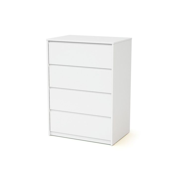 WEBABY - Commode 4 tiroirs en bois Blanc - WEBABY - Commode 4 tiroirs en bois Blanc -