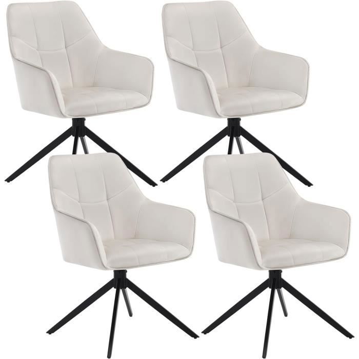 Lot De 4 Chaises Pivotantes Homestyle4u - Cuir Marron - Moderne