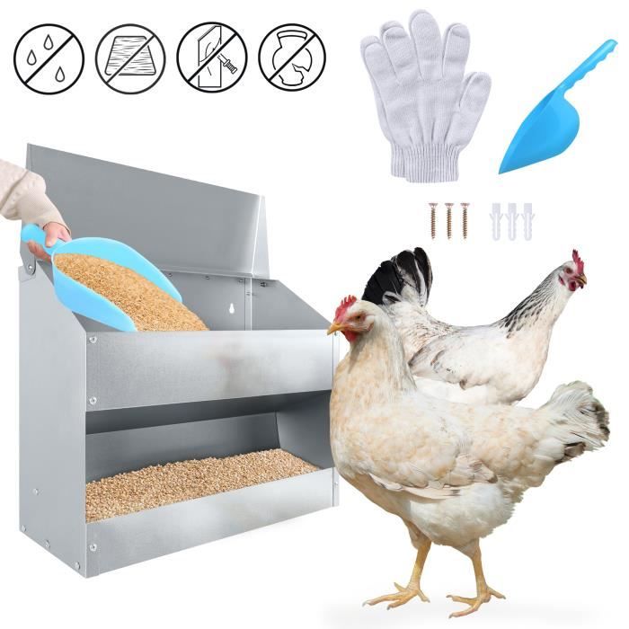 Comparer les prix de Mangeoire automatique - XMTECH - Acier galvanisé - 15 kg - Imperméable - 41,5x33,5x16cm