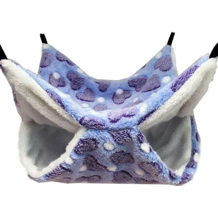 Hamac pour petit animal - ZGEER - Chinchilla - 34 x 34 cm - Violet - Confortable et lavable