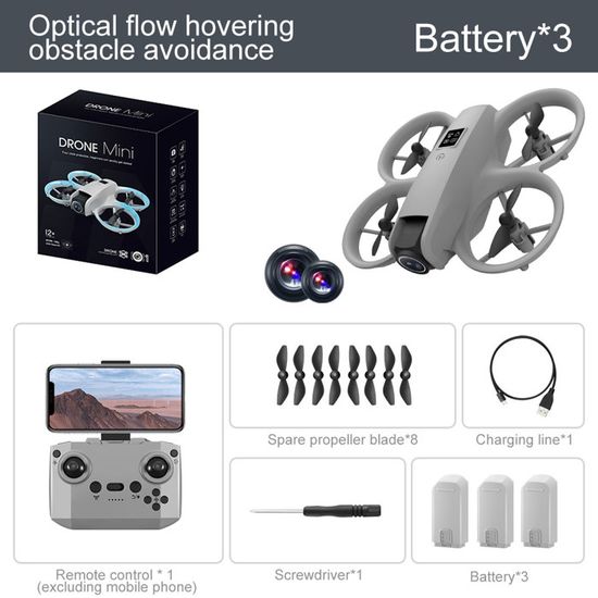 Mini Drone Enfant Avec Caméra 720P HD – LED, 3 Batteries 21 Min, Modes Fun, Cadeau Garçons Filles