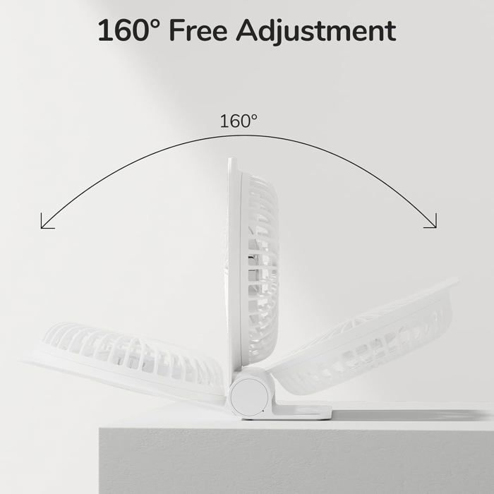 Ventilateur de bureau, ventilateur portable rechargeable par USB