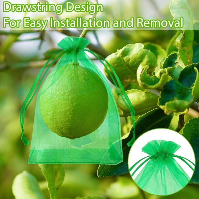 Sacs Réutilisables Fruits Sacs De Protection Pour Fruits Morcheiong - Lot De 60 En Maille Organza - 20x30 Cm - Blanc - Réutilisables Lot 60 Sacs 20x30cm