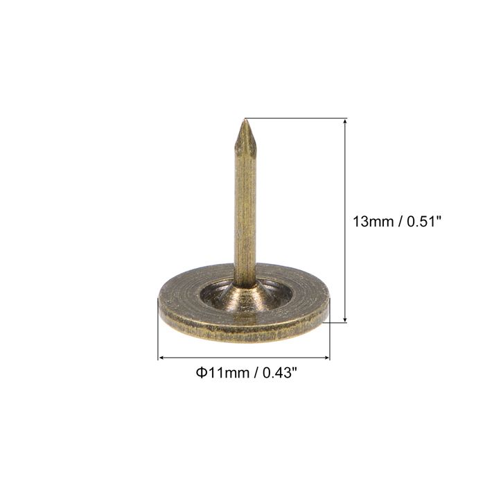 Clous à Tête Plate 11mm (0,4") - Lot De 50 Pièces - Pour Meubles - Neuf