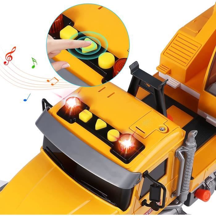 NAVESO Grue Jouet 1:40 – Camion Chantier Avec Lumière Et Son – Cadeau Garçon 3-6 Ans
