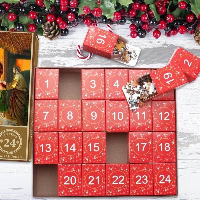 Calendrier de l'Avent puzzle - SYSSEN - 1008 pièces - 24 boîtes - 70x50