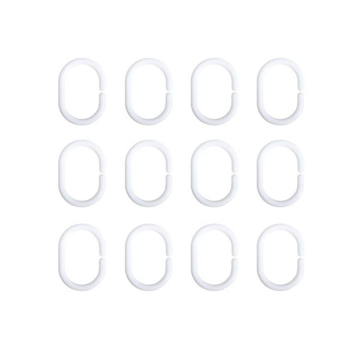 MSV Rideau De Douche 180x200 Cm Polyester Motifs Gris & Blanc – Anneaux Inclus, Élégant Et Pratique Pour Salle De Bain