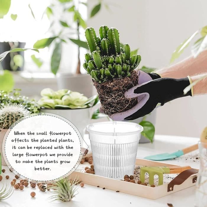 IWTTWY Lot de 8 Pots à Orchidées, Transparent Pots de Fleurs en