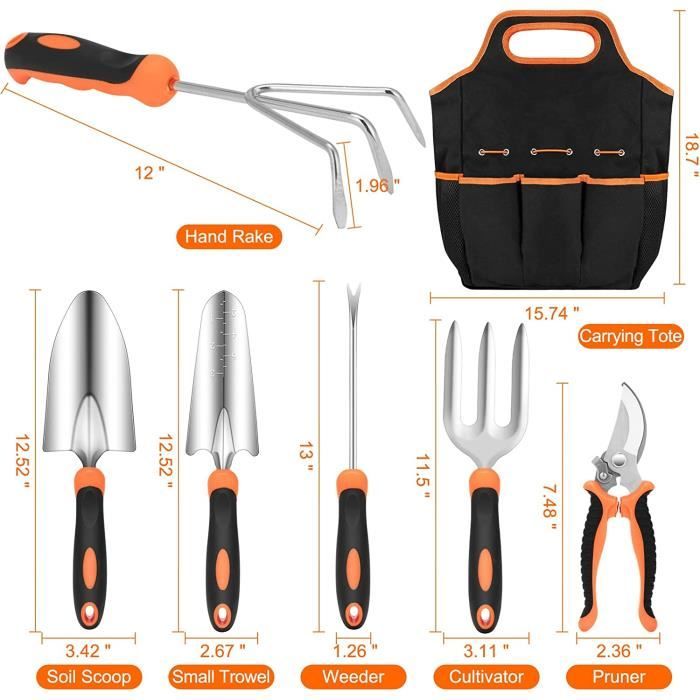 Kit D'Outils De Jardinage WSADZXC77 - 8 Pièces En Acier Inoxydable Avec Sécateur Et Sac - Parfait Pour Débutants Et Jardiniers