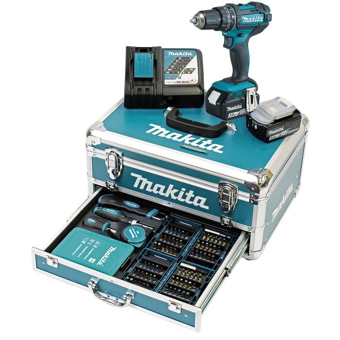 Perceuse à Percussion Makita DHP482FJX4 – 18V, 2 Batteries 3Ah, étui (neuf)
