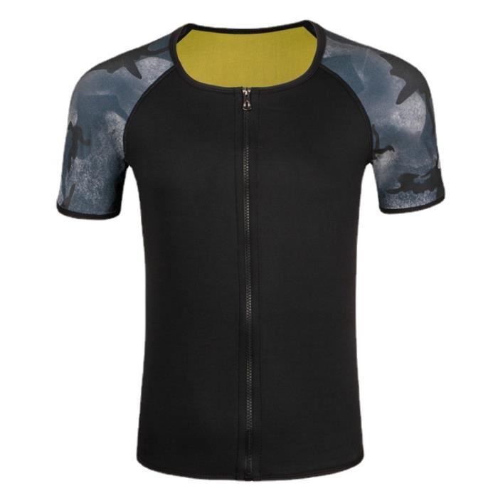 Gilet De Sudation LAZAWG – Néoprène 70%, Manches Courtes, Compression Abdominale, Brûle-graisse, Fitness