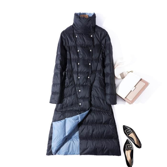 Doudoune longue femme ECELEN Duvet de canard blanc Bleu clair Polyestere Bleu clair Cdiscount Pret a Porter