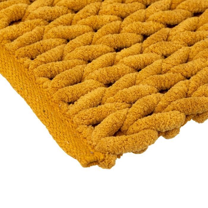 Tapis De Bain Chambre 60x120 Cm Coton Tressé Lavable Doux Tridimensionnel Absorbant Rose 90771145