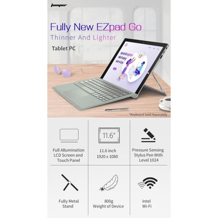 Tablette tactile 2en1-Jumper EZpad Go-11,6"1