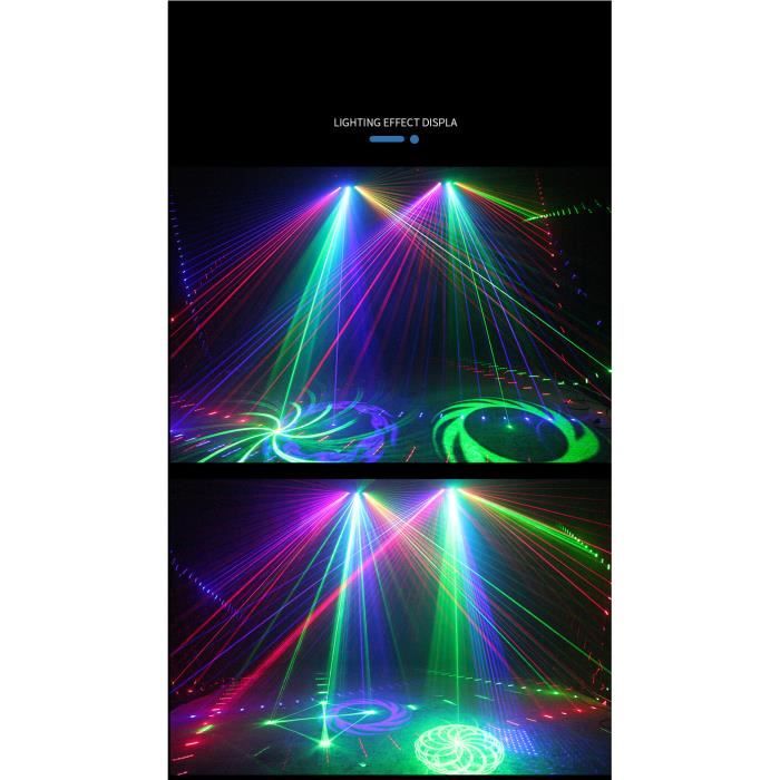 Lumières disco Projecteur Laser DJ 6x500mw RGB, Barre Lumineuse À 6 Yeux, Faisceau Laser, Contrôle DMX