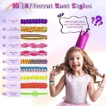 Bacxzomx Kit Bracelet Brésilien Avec Métier à Tisser, Support Téléphone Et 35 Fils – Cadeau Créatif Filles 6-12 Ans
