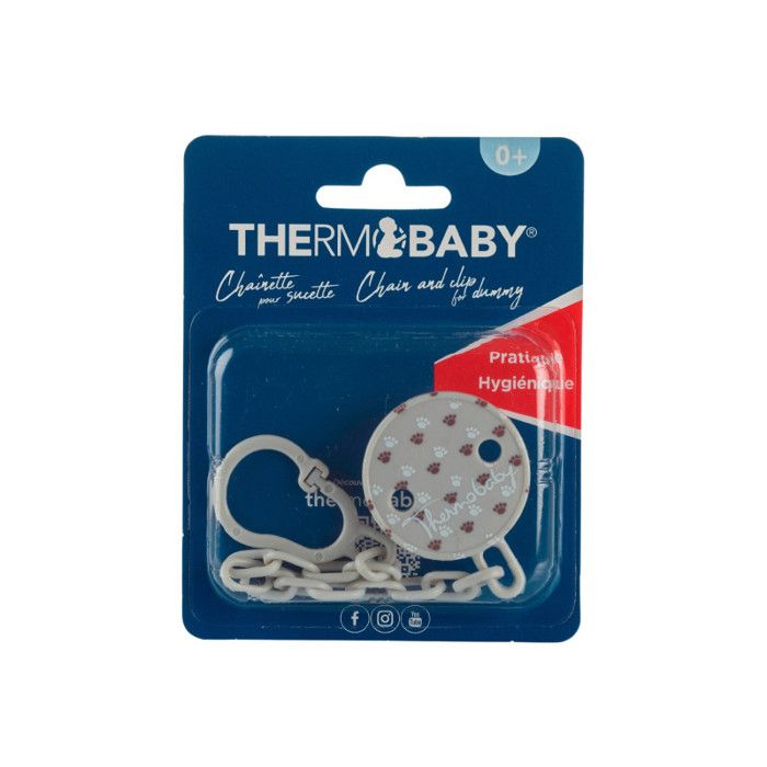 Twistshake Attache-Tétine En Tissu Pastel Grey - Embout Silicone Sans BPA