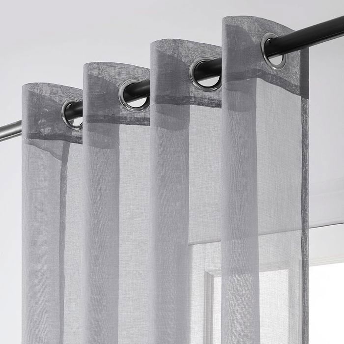 Rideau Voilage Gris Clair La Redoute Intérieurs - 350 X 140 Cm, Oeillets, Polyester