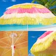 Parasol inclinable Hawaii 195 cm multicolore Parasol de plage Ø 160 cm réglable Jardin terrasse extérieur-2