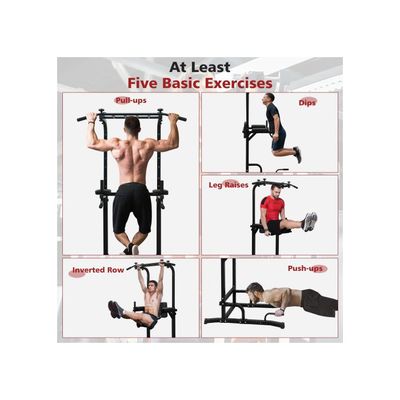 ISE 5in1 – Chaise Romaine Et Station De Traction – Power Tower Workout Dip Station