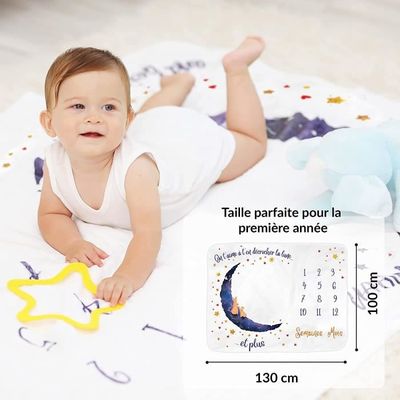 Cadre photos bleu 0-12 mois de bébé sur le thème des étoiles