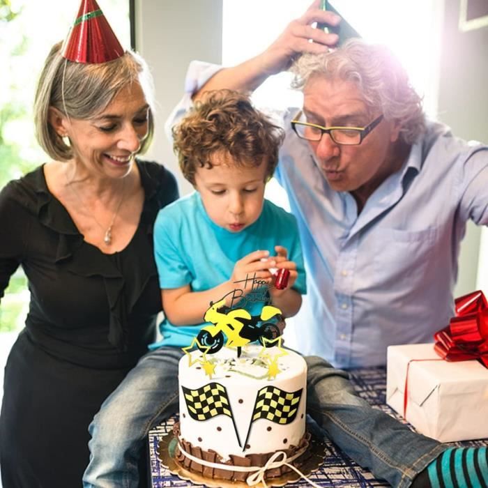 3 Décors à Plantier Doré Pour Gâteau D'Anniversaire - Brillant