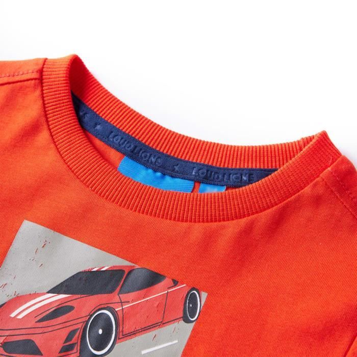 T-shirt Garçon Marks & Spencer Orange Rayé – 6-7 Ans – Coton Mélangé
