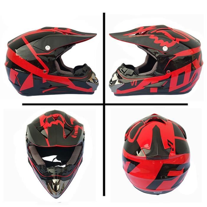 MRDEER CrâNe Pirate Casque De Moto Cross Ensemble Casque Professionnel Road Race Casque De Route Unisexe Adultes Casque IntéGral Y Compris