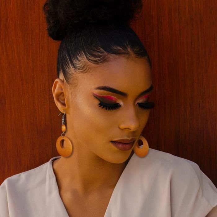 12 Paires De Boucles D'oreilles Africaines En Bois Pour Femmes, Boucles