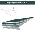COSTWAY Store Banne de Balcon Rétractable 3,6 X 3M avec Tissu Résistant aux UV et à l'Eau Cadre Aluminium Angle Réglable 5-35° Vert-3