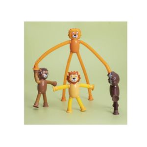 Jouet Girafe Télescopique à Ventouse – Lot De 4 Pop Tubes Sensoriels Extensibles – Fun & Éducatif