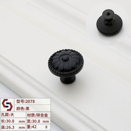 10pcs Noir Bouton De Meubles 30mm Unique Trou Rond Boutons De Tiroir Poignees De Meuble Porte De Tiroir Poignee Pour Placard Achat Vente Poignee Bouton Meuble 10pcs Noir